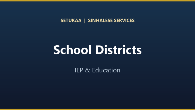 Sinhalese educational document translation for IEP meetings